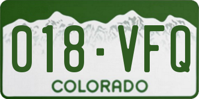CO license plate 018VFQ