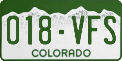 CO license plate 018VFS