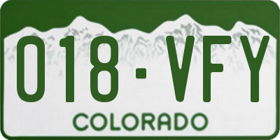 CO license plate 018VFY