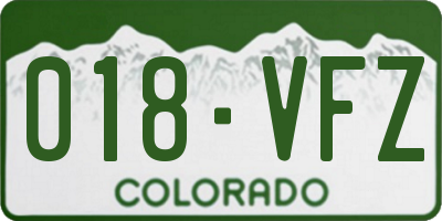 CO license plate 018VFZ