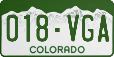 CO license plate 018VGA