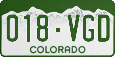 CO license plate 018VGD