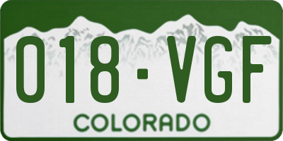CO license plate 018VGF