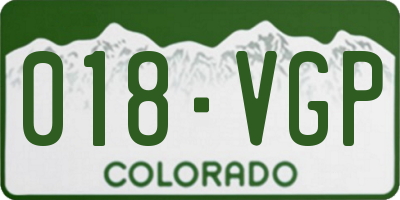 CO license plate 018VGP