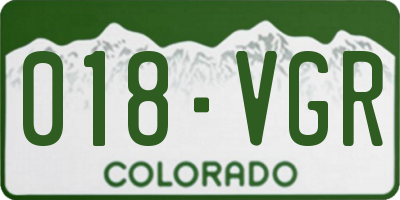 CO license plate 018VGR