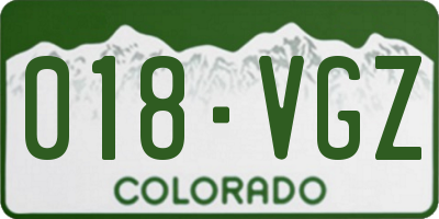 CO license plate 018VGZ