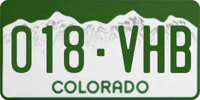 CO license plate 018VHB