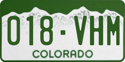 CO license plate 018VHM