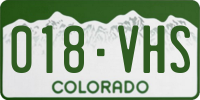 CO license plate 018VHS