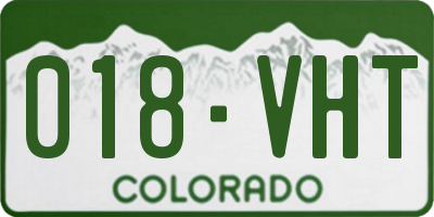 CO license plate 018VHT