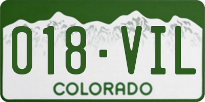CO license plate 018VIL