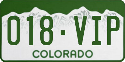 CO license plate 018VIP