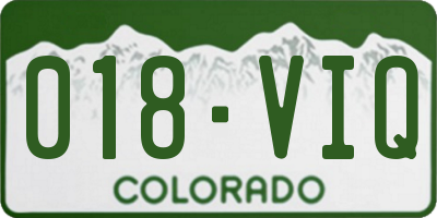 CO license plate 018VIQ