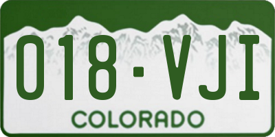 CO license plate 018VJI