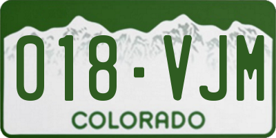 CO license plate 018VJM