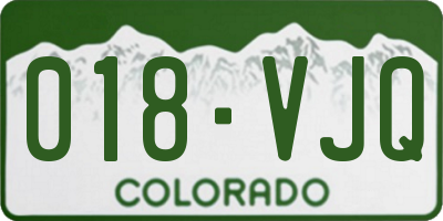CO license plate 018VJQ