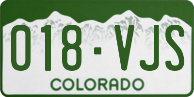 CO license plate 018VJS