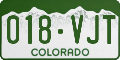 CO license plate 018VJT