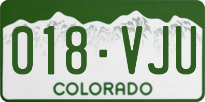 CO license plate 018VJU