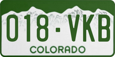 CO license plate 018VKB