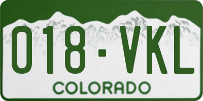 CO license plate 018VKL