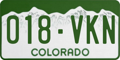 CO license plate 018VKN