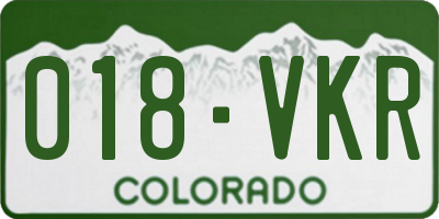 CO license plate 018VKR
