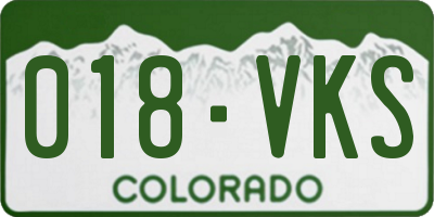 CO license plate 018VKS