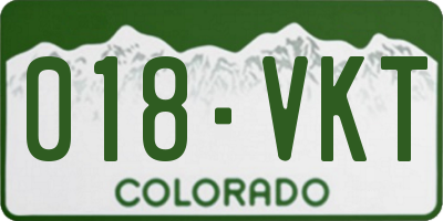 CO license plate 018VKT