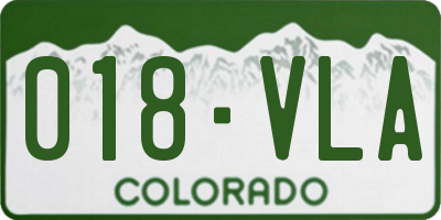 CO license plate 018VLA