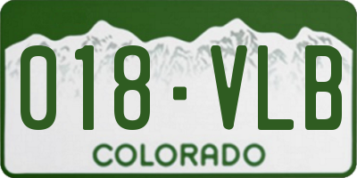 CO license plate 018VLB