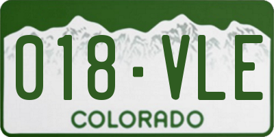 CO license plate 018VLE