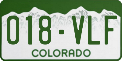 CO license plate 018VLF