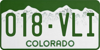 CO license plate 018VLI