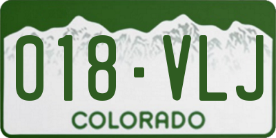 CO license plate 018VLJ