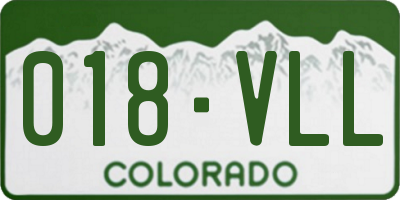 CO license plate 018VLL