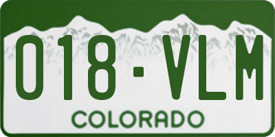 CO license plate 018VLM