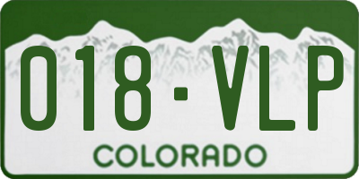 CO license plate 018VLP