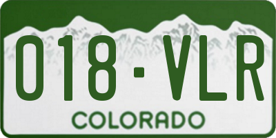 CO license plate 018VLR