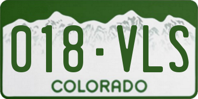 CO license plate 018VLS