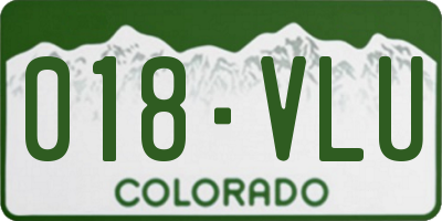 CO license plate 018VLU