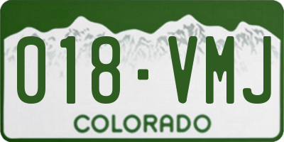 CO license plate 018VMJ