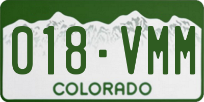 CO license plate 018VMM