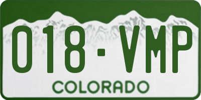 CO license plate 018VMP