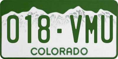 CO license plate 018VMU