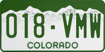 CO license plate 018VMW