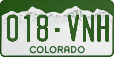 CO license plate 018VNH