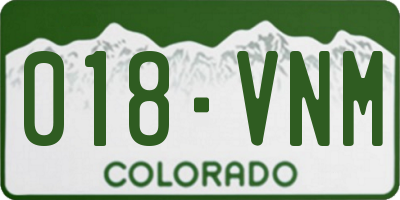 CO license plate 018VNM