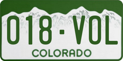 CO license plate 018VOL