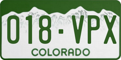 CO license plate 018VPX
